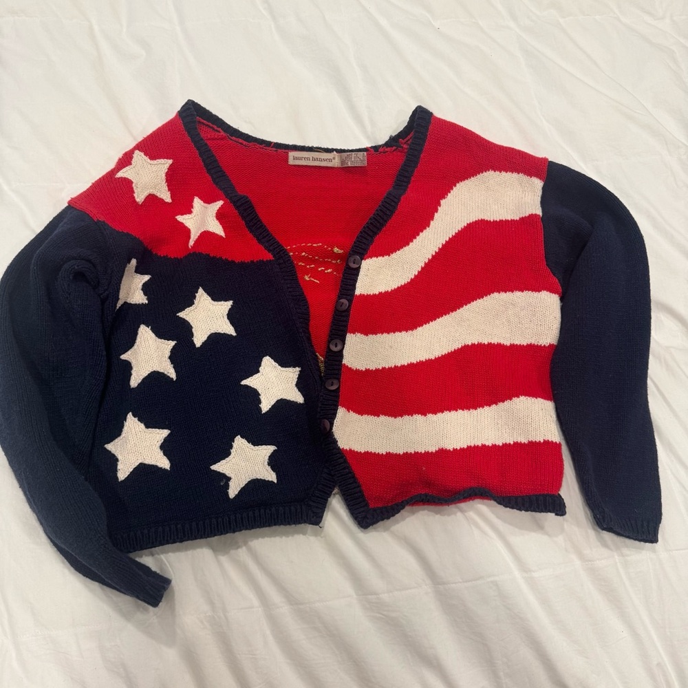 Vintage Patriotic Red, White, and Blue Sweater